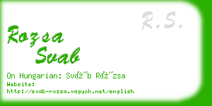 rozsa svab business card